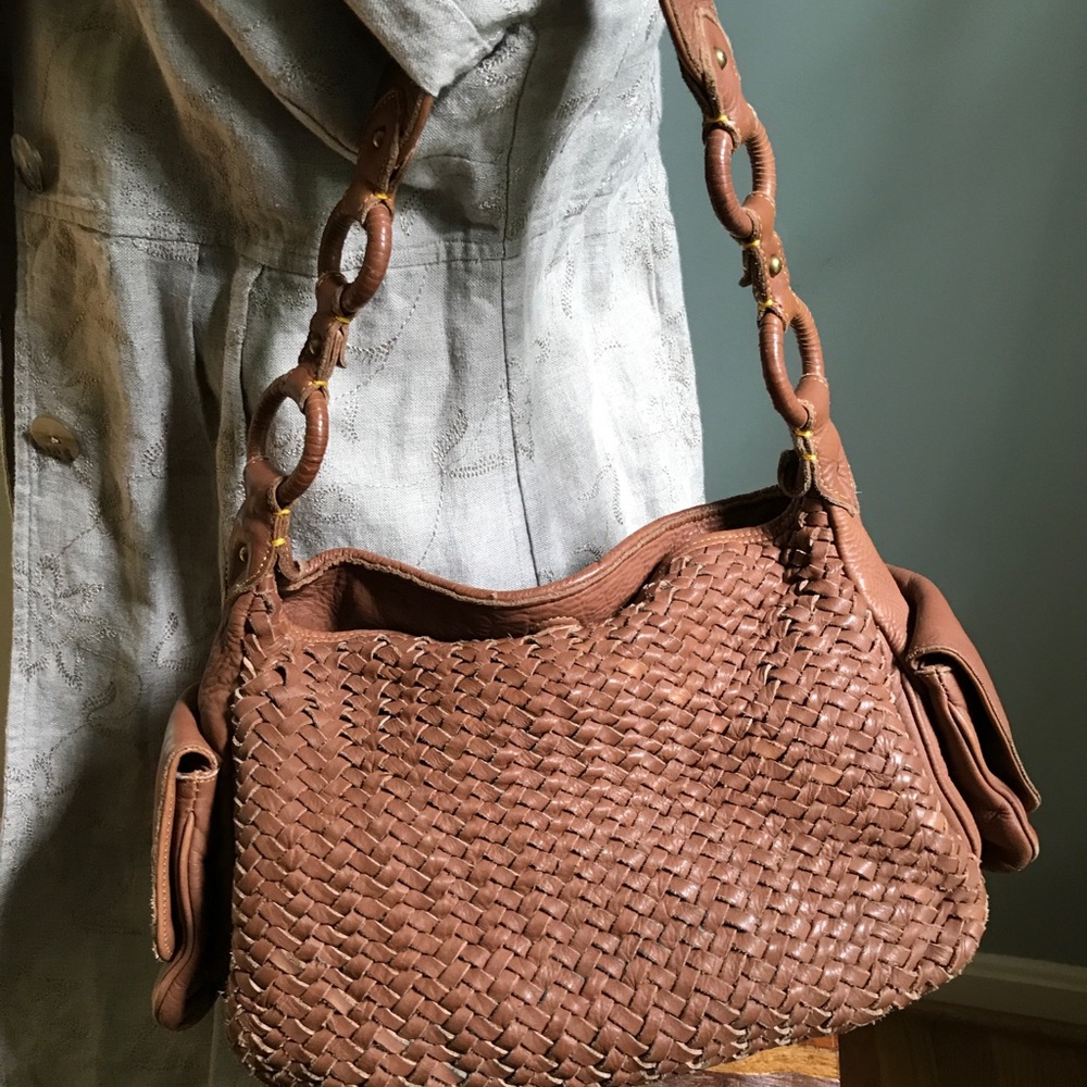 Cole Haan Brown Woven Shoulder Bag
